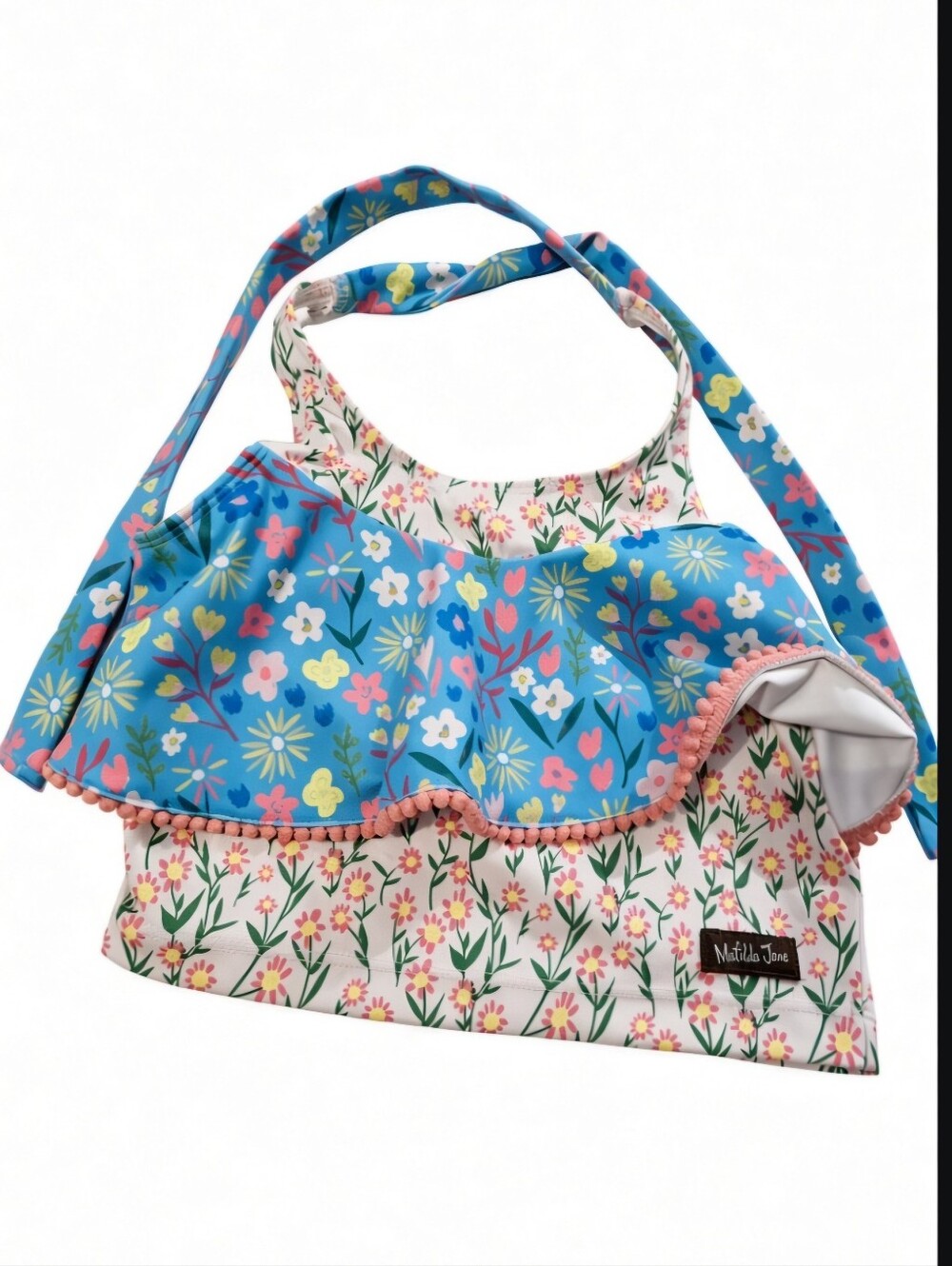 Matilda Jane Blue & Pink Floral Ruffle Halter Top